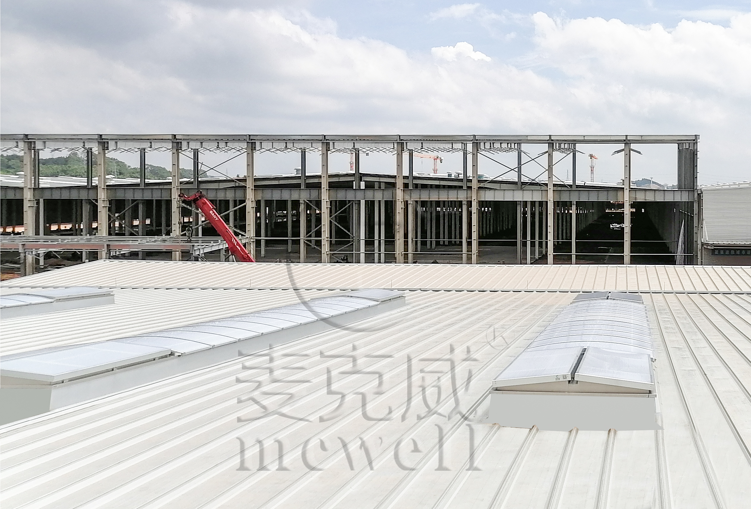 三角型与圆拱型固定组合式电动采光排烟天窗